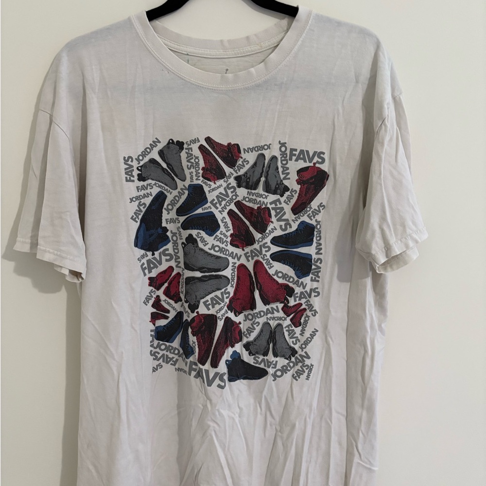 Jordan Red and White Short Sleeve Tee
